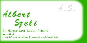 albert szeli business card